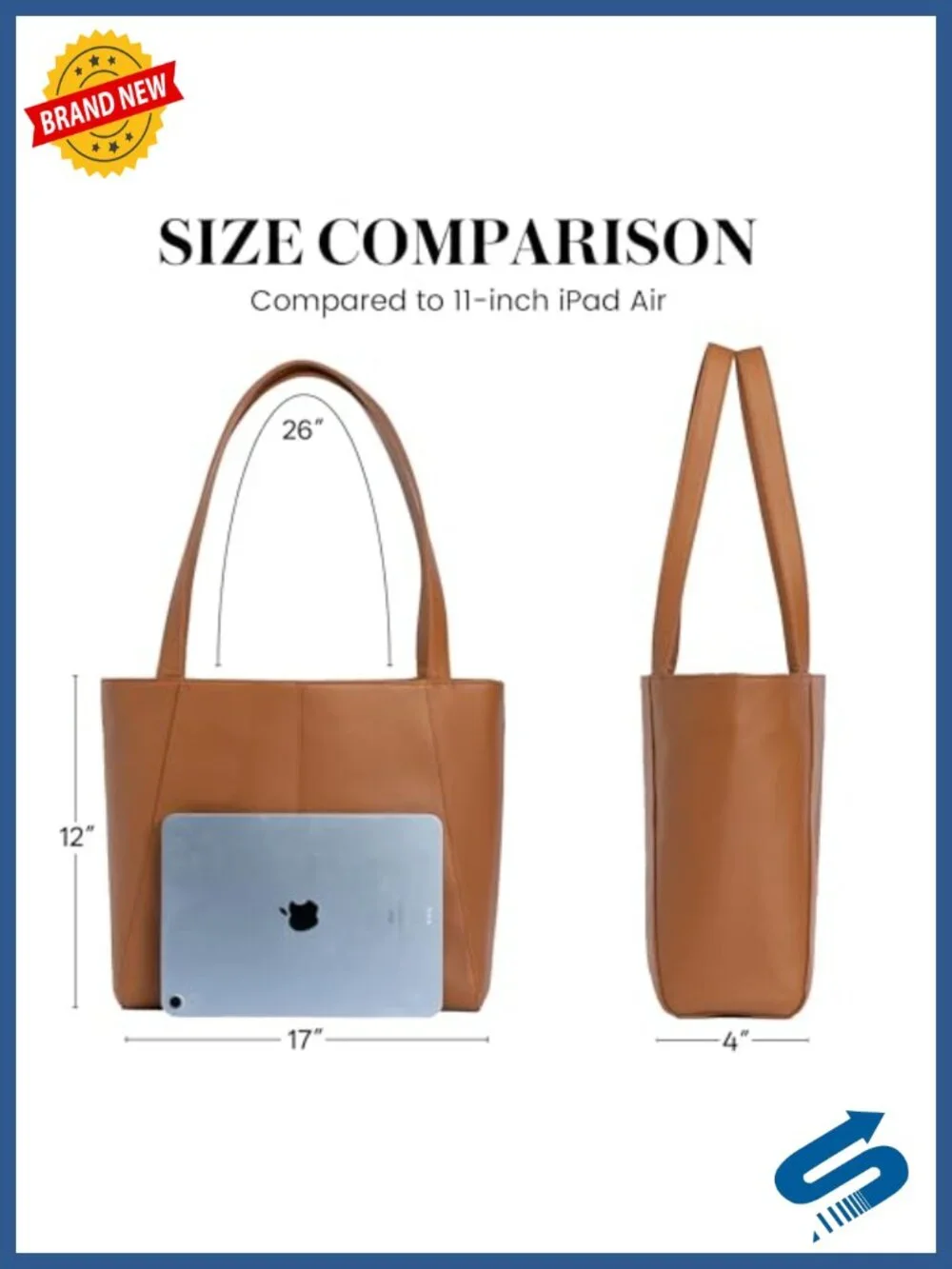 Genuine Leather Tote Bag Women Shoulder Shopper Handbag Travel Purse Laptop